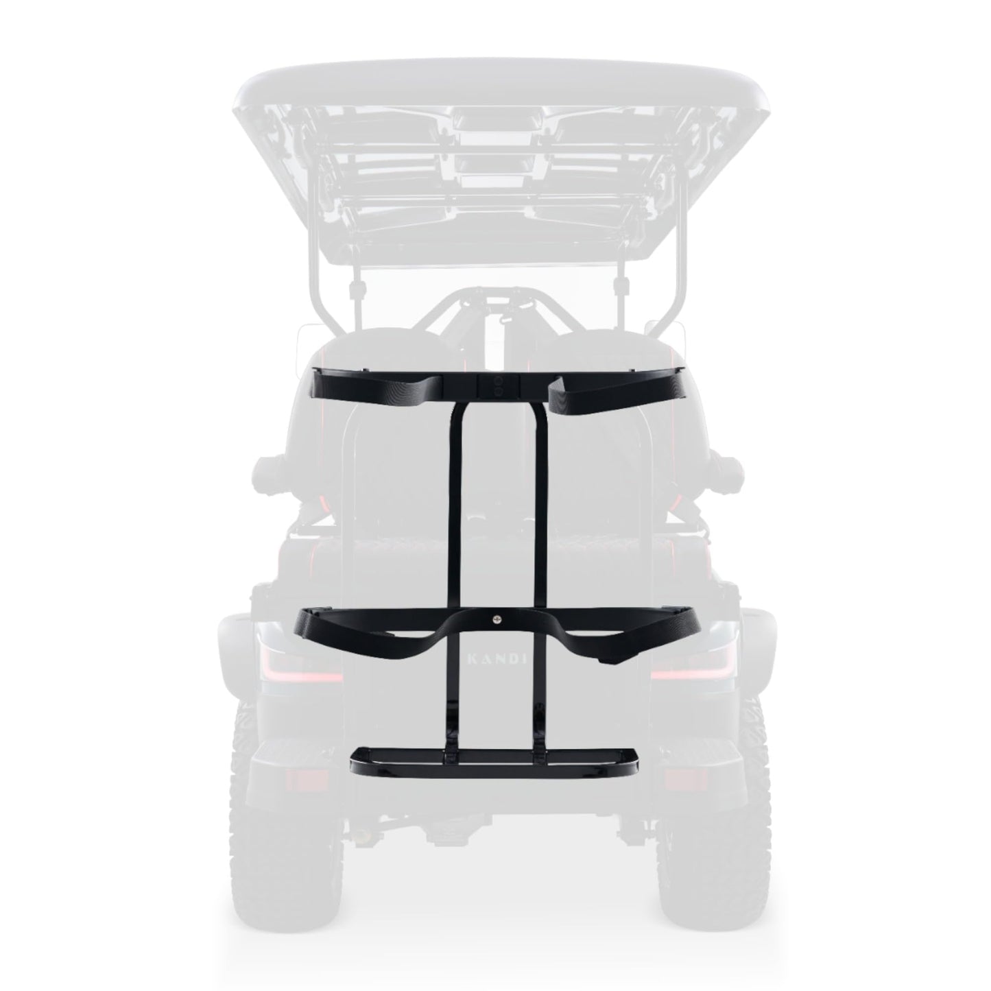 Dr. Gooliu Upgraded Golf Cart Rear Seat Golf Bag Holder Universal Compatible with EZGO/Club Car/Yamaha/Kandi/Coleman, Golf Cart Rear Seat Golf Bag Rack, Better Fixation/Space-Saving/No Drilling Required/Rust-Proof, Holds Up to 150 lbs.