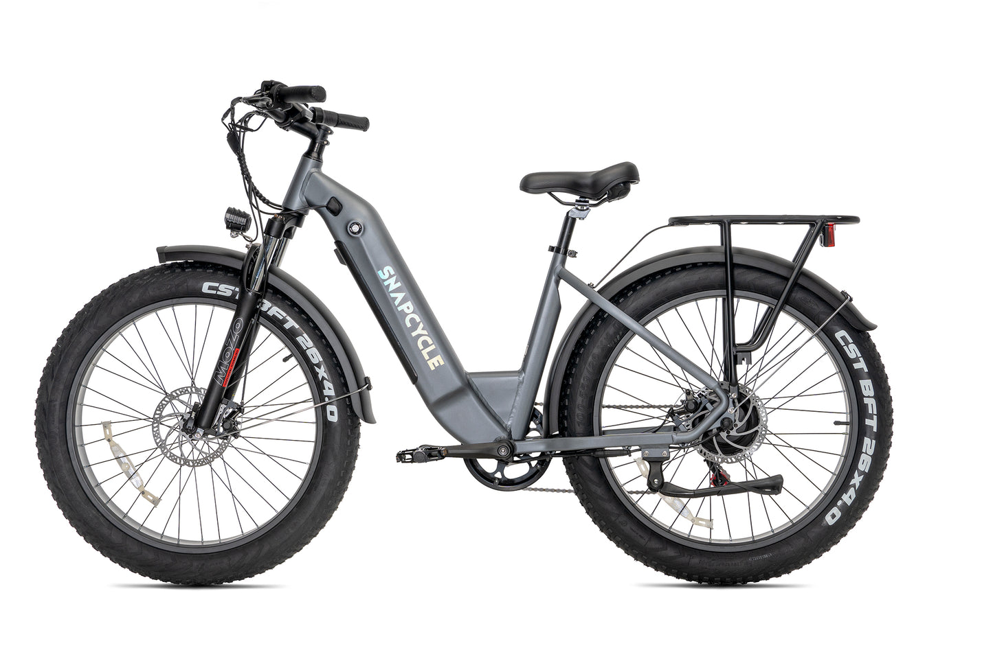 R1 Step Electric Bike for Adults, 1200W Peak Motor 28MPH, 672Wh Samsung Battery, 40+ Mile Range, 26"x4" Fat Tires, Shimano 7-Speed, Hydraulic Brakes, UL Certified