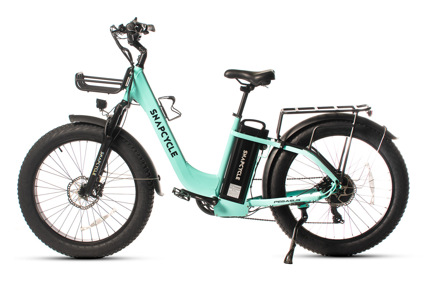 Pegasus Electric Fat Tire Bike for Adults – 750W Motor, 48V 15Ah Battery with Samsung Cells, 26" Tires, Stylish Tiffany Blue, Shimano 7-Speed, Front Suspension, LCD Display