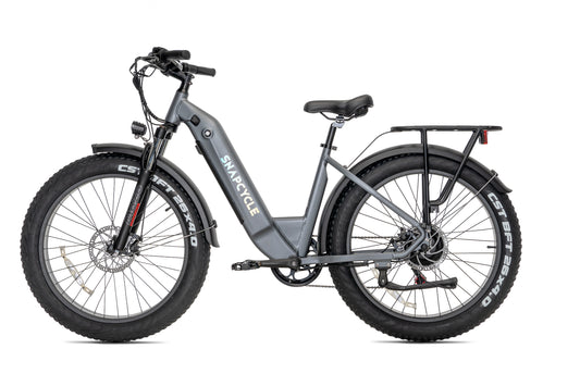 R1 Step Electric Bike for Adults, 1200W Peak Motor 28MPH, 672Wh Samsung Battery, 40+ Mile Range, 26"x4" Fat Tires, Shimano 7-Speed, Hydraulic Brakes, UL Certified