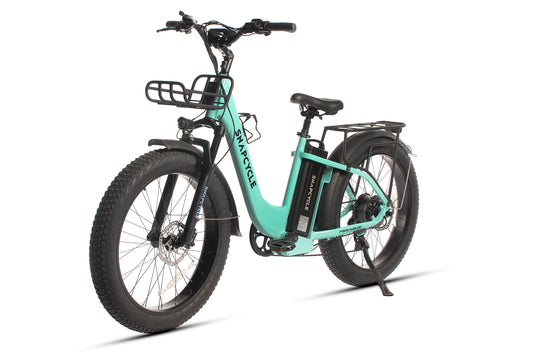 Pegasus Electric Fat Tire Bike for Adults – 750W Motor, 48V 15Ah Battery with Samsung Cells, 26" Tires, Stylish Tiffany Blue, Shimano 7-Speed, Front Suspension, LCD Display